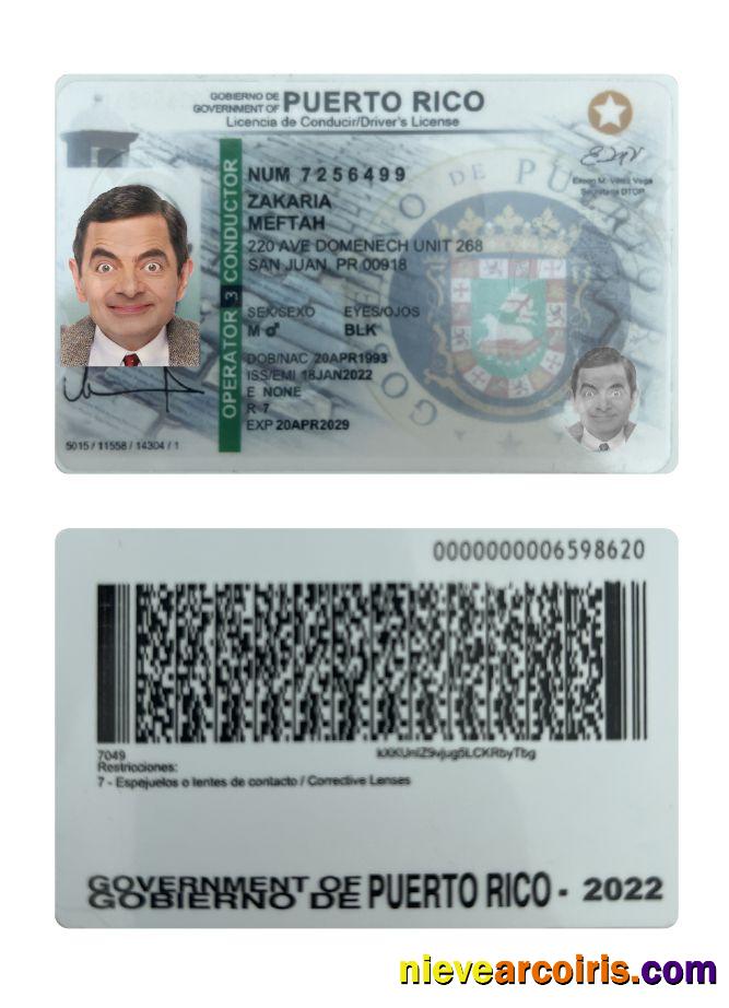Puerto Rico driving license 2022-present
